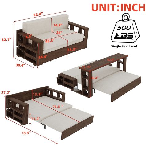 Product Features 3-in-1 Convertible Sleeper Sofa Bed: Pull out the bed frame under the seat. There are two length options. Couch With Pull Out Bed, Sofa Come Bed, Sofa Bed Modern, Loveseat Futon, Loveseat Couch, Loveseat Sleeper Sofa, Small Loveseat, Convertible Couch, Modern Sofa Bed