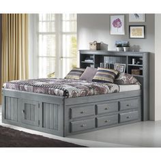 Bed With Drawers Underneath, Platform Bed With Drawers, Captains Bed, Twin Trundle Bed, Bed Frame With Drawers, Bunk Beds With Drawers, Bookcase Bed, Bookcase Headboard, Bunk Bed With Trundle