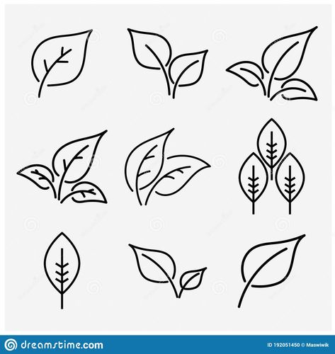 Simple Line Leaves Fit For Learning To Draw Stock Illustration - Illustration of flora, draw: 192051450 Leaf Drawing Easy, Leaf Line Art, Vector Leaf, Butterfly Vector, Line Doodles, Learning To Draw, Note Doodles, Graphic Art Prints, Leaf Illustration