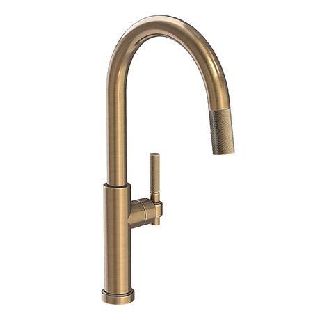 Muncy - Pull-down Kitchen Faucet - 3290-5143 - || Newport Brass Brushed Brass Kitchen Faucet, Antique Brass Kitchen Faucet, Unlacquered Brass Kitchen Faucet, 1900 Farmhouse, Pull Down Kitchen Faucet, Brass Kitchen Faucet, Newport Brass, Contemporary Canvas, Single Handle Kitchen Faucet