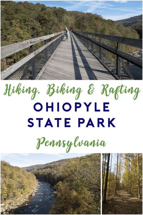 Ohiopyle State Park | Pennsylvania Hiking | Laurel Highlands | Waterfalls and Rapids Ohiopyle State Park Things To Do, Pennsylvania Hiking, Pennsylvania Hikes, Ohiopyle State Park, Pennsylvania Travel, Rv Trip, Dubai Skyscraper, Hiking Trips, Bicycle Travel