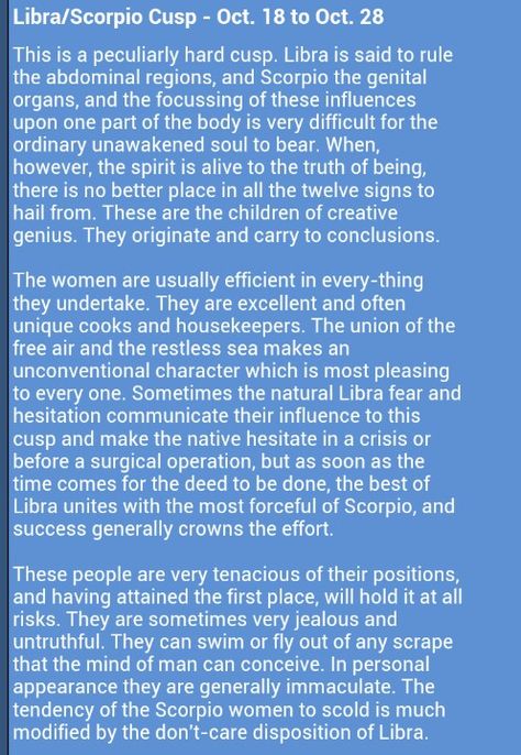 Libra/Scorpio cusp October 18-28. My daughter and two older brothers are Libra/Scorpios. I'm just a Libra. ♥ Scorpio Decans, Hope And Faith Quotes, Scorpio Planet, Libra Scorpio Cusp, Cusp Signs, Zodiac Cusp, All About Libra, Scorpio And Libra, Chart Astrology