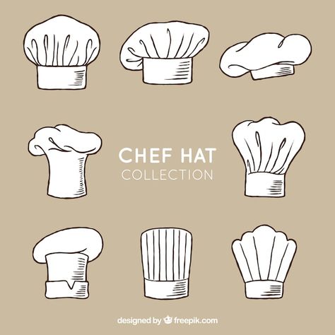 Remi Tattoo, Chef Hat Tattoo, Chef Hat Illustration, Chef Hat Drawing, Chef Drawing, Brownie Delight, Chef Decorations, Chef Illustration, Coconut Curry Recipes