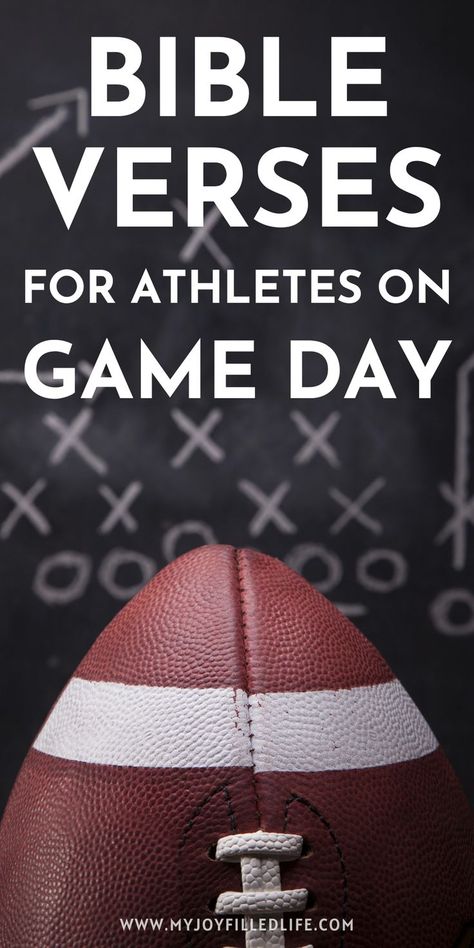 Find strength and encouragement in these Bible verses for athletes. Perfect for boosting your confidence and keeping your faith strong as you compete on game day. Devotions For Volleyball, Football Season Over Quotes, Focus Bible Verse, Bible Verse For Football Players, Football Scripture Quotes, Football Quotes From Mom To Son, Baseball Bible Verse, Encouragement For Athletes, Football Bible Verses