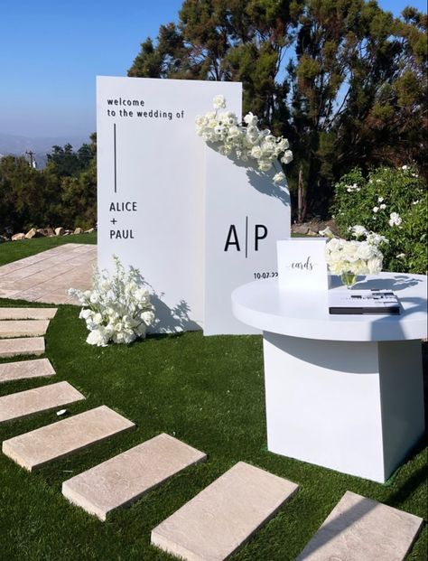 Welcome Sign Wedding 2023, Modern Welcome Table, Wedding Foam Board Signs, Wedding Walk Out, Luxury Wedding Signage, Plaster Wedding Sign, Neutral Photo Backdrop, Black And White Wedding Signage, Large Seating Chart Wedding