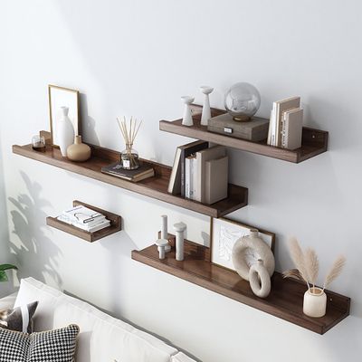 Wall Shelves Ideas Living Room, 3 Wall Shelf Ideas, Small Office Floating Shelves, Small Shelves Decor Living Room, Floating Shelves For Office Wall, Shelfs On The Wall, Shelves Feature Wall, Office Wall Floating Shelves, Floating Shelf Layout Living Room