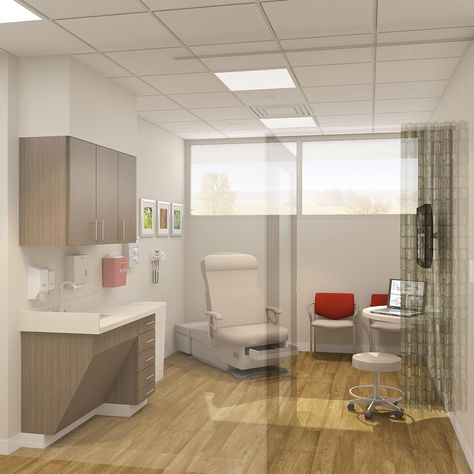 Primary Care Office Design, Medical Office Exam Room Design, Clinic Exam Room Design, Direct Primary Care Office, Primary Care Clinic Design, Medical Exam Room, Exam Room Design, Clinic Room, Medical Clinic Design