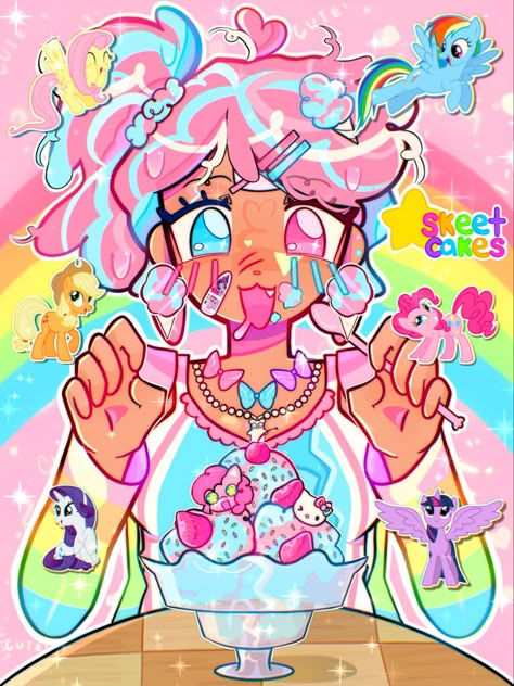 Candycore Art, Cute Core Art, Decora Art, Bright Colors Art, Kidcore Art, Swag Art, Neon Art, Cute Little Drawings, Cute Art Styles