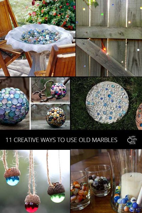 What To Do With Old Marbles - Rustic Crafts & Chic Decor Diy With Marbles, Crafts With Marbles Diy, Crafts Using Marbles, Marble Crafts Ideas Projects, Glass Marbles Decoration Ideas, Marble Projects Diy Crafts, Things To Do With Marbles, Art With Marbles, Crafts With Marbles