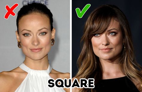 Haircuts That Perfectly Fit Your Face Shape, as Proven by Celebrities’ Photos Square Face Celebrities, Square Face Shape Women, Diamond Face Shape Celebrities, Face Shape Women, One Length Hair, Long Face Shapes, Middle Part Hairstyles, Diamond Face Shape, Celebrities Photos