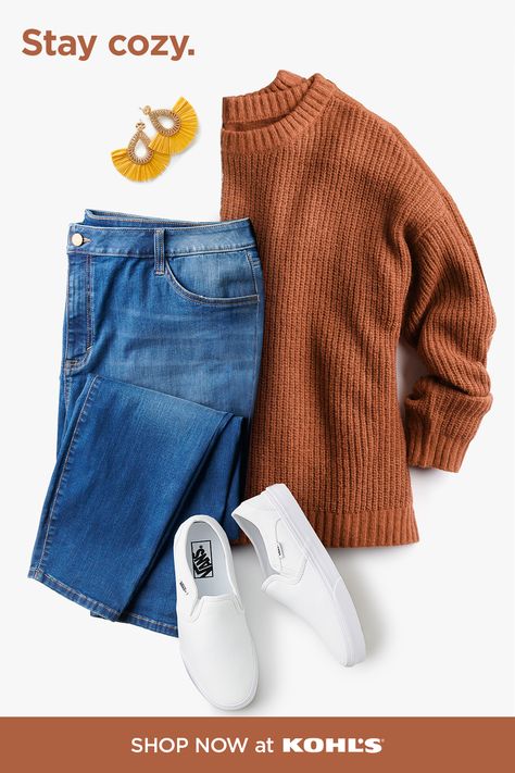 White Vans Fall Outfit, Vans Outfit Women, Kohls Outfits, Casual Holiday Outfits, Vans Outfit, Beauty Finds, Cozy Holiday, White Vans, Fall Clothes