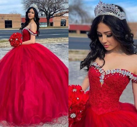 Elegant Design, Good Quality, Regular&Plus Size, Custom Made Color and Size, 15 business days handling time. 3-5 business days  time. Any Accessiories are not included. Red Quinceanera Dresses, Red Ball Gown, Pageant Gown, Sweet 16 Birthday Party, Prom Ball Gown, Beaded Tulle, Pageant Gowns, Sweet 16 Dresses, Princess Wedding Dresses