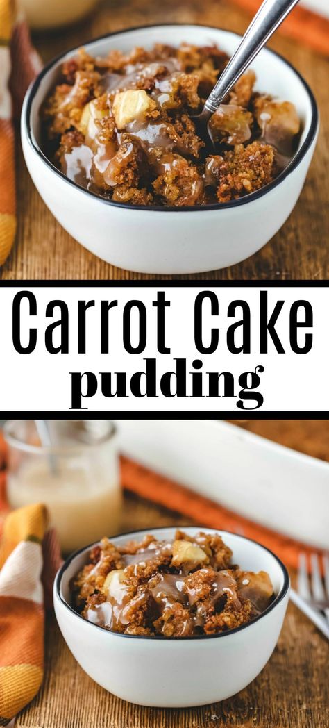 Carrot Cake Bread Pudding, Carrot Cake Pudding, Bread Pudding With Rum Sauce, Super Moist Carrot Cake, Bread Pudding With Bourbon Sauce, Bread Pudding With Caramel Sauce, Slow Cooker Christmas, Carrot Pudding, Moist Carrot Cake