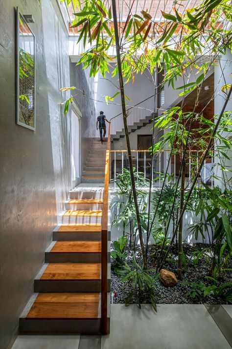 0 to 150 LVL House / i2a Architects Studio | ArchDaily House Atrium, Atrium Design, Architects Studio, Dental Office Design Interiors, Shigeru Ban, Courtyard Design, House Design Pictures, Internal Courtyard, Small House Plan