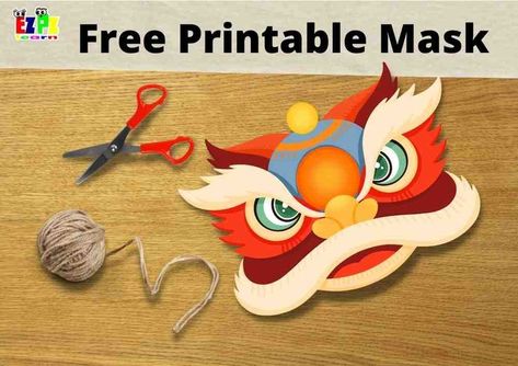 Free Printable Craft Mask Lunar New Year For Kids - Year Of The Tiger New Year For Kids, Chinese New Year Dragon, Tiger Mask, Free Printable Crafts, Dragon Mask, Printable Masks, Chinese Year, Year Of The Tiger, Animal Masks