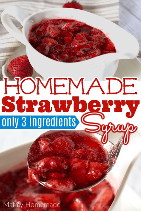 How To Make Strawberry Extract, Strawberry Syrup Recipe For Pancakes, How To Use Strawberry Tops, Frozen Strawberry Syrup Recipe, How To Make Fruit Syrup, How To Make Strawberry Syrup, Strawberry Syrup For Pancakes, Strawberry Top Syrup, Strawberry Pancake Syrup