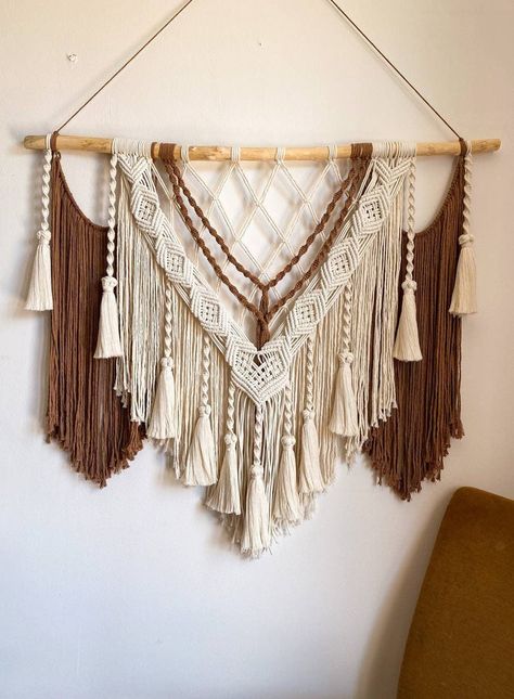 Boho Headboard, Wall Tapestry, Boho Wall Decor, Macrame Headboard, Wall Hanging, Hanging Wall, Wall Hanging Macrame, Woven Tapestry - Etsy Macrame Wall Hanging Ideas, Boho Headboard, Wall Decor Macrame, Boho Macrame Wall Hanging, Macrame Headboard, Makramee Diy, Macrame Backdrop, Macrame Wall Hanging Diy, Headboard Wall