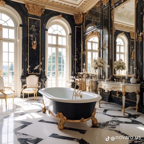 Baroque Bathroom, Royal Estate, Classic Mansion, Diy Bathroom Design, Elegant Bath, Washroom Design, Parisian Apartment, Dream House Rooms, Big Bathrooms