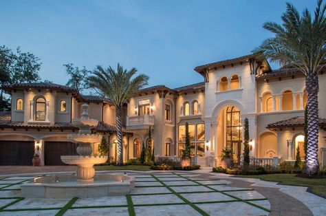 Mediterranean Revival Architecture, Mediterranean Exterior Homes, Luxury Mediterranean Homes, Mediterranean Homes Exterior, Modern Mediterranean Homes, Contemporary Mediterranean, Mediterranean Exterior, Mediterranean Mansion, Mediterranean Revival