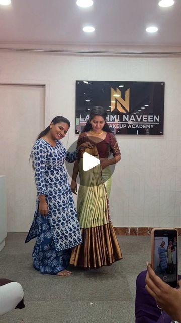 Lakshmi Devi on Instagram: "new saree style 😎 this video is for my insta family  how is this style super or excellent 
.
.
Next pro makeup batch starts from June 20th 2024

 #sareelove" Half Saree Styling, Saree Folding, New Sarees, New Saree Style, Lakshmi Devi, New Saree, Saree Style, Half Saree, Saree Styles