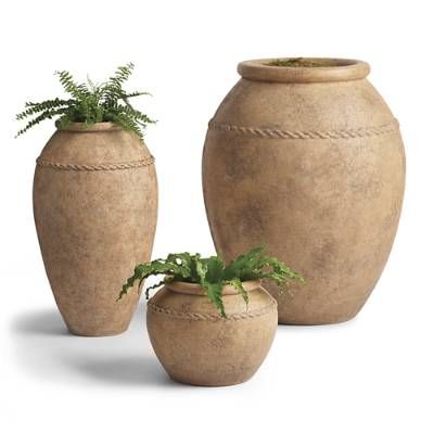 Inspired by antique Italian olive oil jars, these handcrafted rustic stone designs exude old-world charm. Use for potted plants or on their own to add character to any space, indoors or out.   60% limestone, 33% resin and 7% fiberglass	Handcrafted	All-weather materials	Drain hole at bottom	For indoor or outdoor use	Wipe clean with soft dry or damp cloth	Shapes and designs may vary slightly due to the handmade nature of these products	Imported A Frontgate exclusive. Wine Glass Drawing, Oversized Planters, Olive Oil Jar, Large Vases, Tattoo Plant, Flower Containers, Decorating Bookshelves, Outdoor Stone, Window Planter Boxes