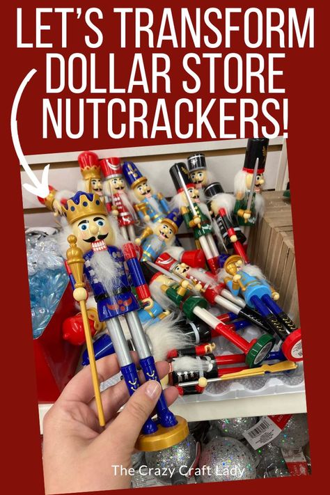 Dollar Tree Nutcracker Diy, Tartan Crafts, Nutcracker Crafts, Nutcracker Christmas Tree, Nutcracker Decor, Nutcracker Christmas Decorations, Dollar Store Christmas Crafts, Inexpensive Christmas, Metallic Christmas