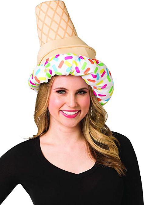 Amazon.com: Rasta Imposta Vanilla Ice Cream Cone Hat Unisex Adult and Kids One Size Novelty: Clothing Cone Hat Diy, Arthur Halloween Costume, Ice Cream Hat, Vanilla Ice Cream Cone, Punny Costumes, Cream Hat, Cone Hat, Steampunk Top Hat, Crown For Women