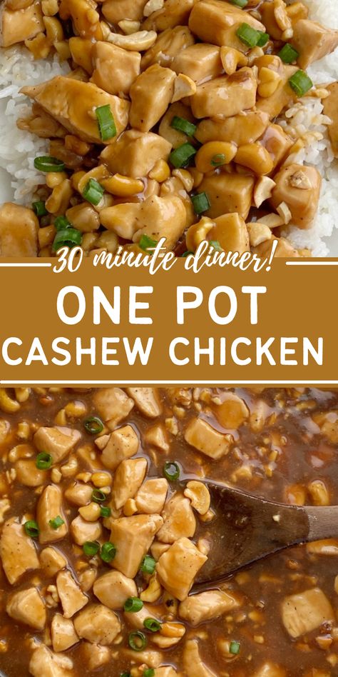 One pan cashew chicken recipe Chinese Cashew Chicken, Cashew Chicken Sauce, Cashew Chicken Stir Fry, Wraps Chicken, Healthy Chicken Recipe, Chicken Cashew Stir Fry, Cashew Chicken Recipe, Easy Stir Fry Recipes, Stir Fry Recipes Chicken