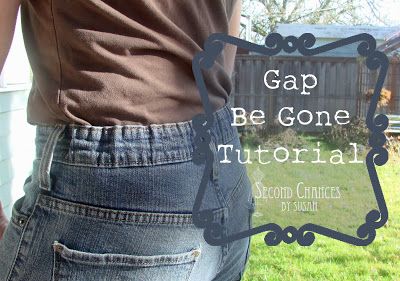 Quick fix for pants that gap in the back Restyle Clothes, Sewing Jeans, Sewing Alterations, Repurposed Clothing, Altering Clothes, Second Chances, The Jeans, Upcycled Fashion, Sewing Lessons