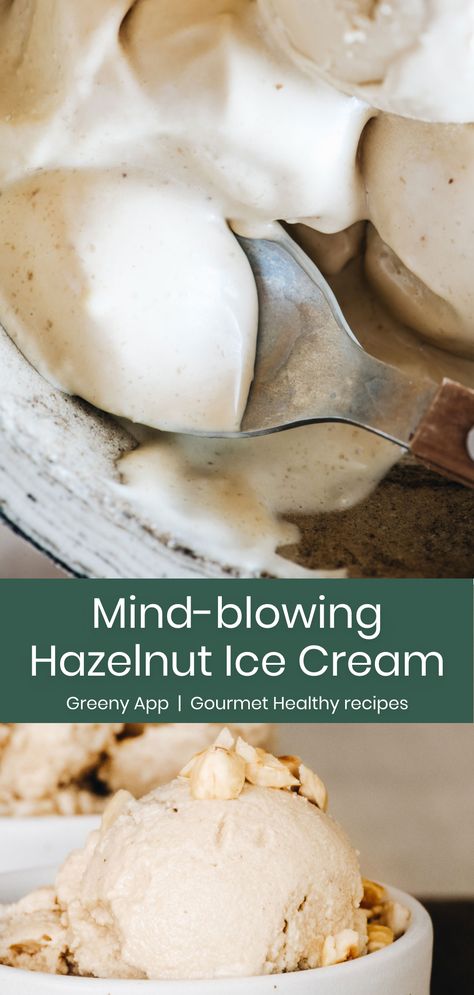 Hazelnut Ice Cream recipe Hazelnut Ice Cream Recipe, Thermomix Ice Cream Recipes, Hazelnut Gelato Recipe, Bored Baking, Hazelnut Gelato, Ninja Creamy, Kohlrabi Recipes, Hazelnut Ice Cream, Hazelnut Recipes