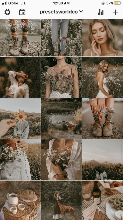 Rustic Photoshoot, Best Instagram Feeds, Lightroom Presets Wedding, Instagram Feed Layout, Wedding Presets, Spring Photoshoot, Theme Nature, Instagram Theme Feed, Instagram Feed Ideas Posts