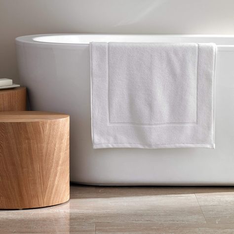 PRICES MAY VARY. Title: H by Frette Simple Border Bath Mat - Luxury All-White Bath Mat/Light, Soft Feel / 100% Cotton. Product Type: Categories > Bath > Bath Rugs Simple Border, White Bath Mat, Singles Twist, Simple Borders, White Bath, Bath Linens, Joss And Main, All White, Bath Rugs