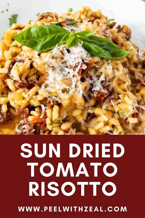 Risotto Recipes Vegetarian, Tomato Risotto Recipes, Sundried Tomato Recipes, Vegetarian Risotto, Spinach Risotto, Risotto Recipes Easy, Rice Side Dish Recipes, Tomato Risotto, Rice Side Dishes