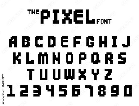 Starfield Outpost, Creative Alphabet, Computer Font, Pixel Font, Alphabet Blocks, Computer Game, Futuristic Style, Numbers Font, Retro Font