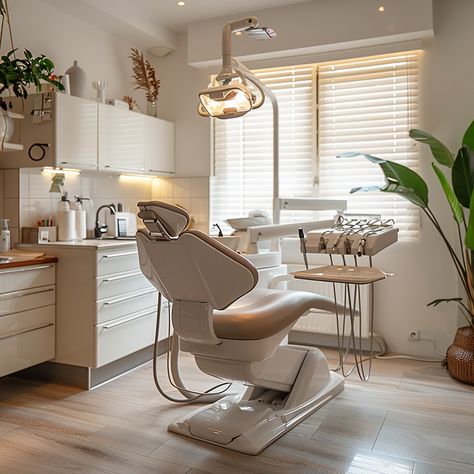 Modern Dental Office: A neatly organized modern dental office with a comfortable chair under a bright procedural light. #dental #office #modern #chair #light #aiart #aiphoto #stockcake ⬇️ Download and 📝 Prompt 👉 https://stockcake.com/i/modern-dental-office_738994_448865 Ceiling Dental Clinic, Dental Clinic Esthetic, Cozy Dental Office, Modern Farmhouse Dental Office, Orthodontic Office Design Interiors, Dental Chair Design, Dental Hygiene Operatory Decor, Cute Dental Office, Small Dental Clinic Design