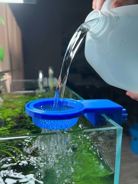 Introducing the new and improved WetCup Tank Water Diffuser, perfect for rimless and rimmed tanks. Specially designed for fish tank enthusiasts and aquascapers! Made from durable ABS and PETG plastic 3D printed filament, this innovative diffuser ensures that your tank decor and plants remains intact and undisturbed during water changes. No more accidental spills or messes. Enjoy a hassle-free water changing experience. Keep your tank clean and your fish happy with the WetCup Tank Water Diffuser. Large Freshwater Aquarium, Community Fish Tank, Cool Fish Tank Decorations, Water Diffuser, Axolotl Tank, Fish Tank Terrarium, Small Fish Tanks, Aquarium Maintenance, Cool Fish Tanks