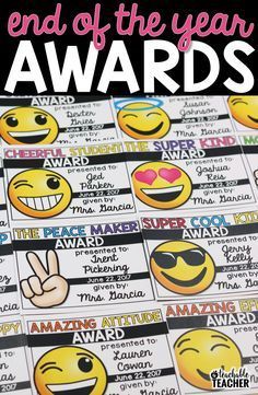 Awards For Students, End Of Year Awards, Classroom Awards, Planning School, Class Awards, Teacher Awards, School Awards, Reading Curriculum, The Emoji