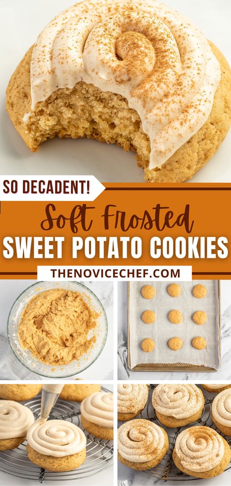 Sweet Potato Snickerdoodles, Healthy Sweet Potato Cookie Recipes, Sweet Potato Recipes Snacks, Thanksgiving Desserts Sweet Potato, Recipes Using Mashed Sweet Potatoes, Potato Cookies Recipe, Sweet Potato Thumbprint Cookies, Butter Pecan Sweet Potato Brownies, Sweet Potato And Cream Cheese Recipes