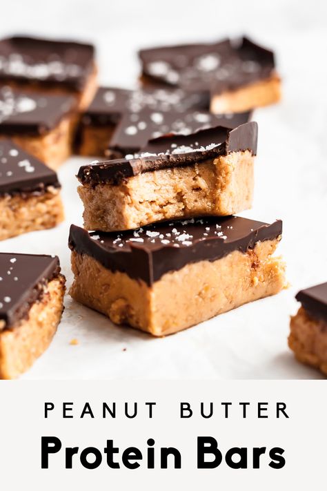 Chocolate Peanut Butter Protein Bars, Low Carb Protein Bars Recipe, Protein Bar Recipe, Low Carb Protein Bars, Peanut Butter Protein Bars, Low Carb Peanut Butter, Protein Bar Recipes, Ambitious Kitchen, Low Carb Protein