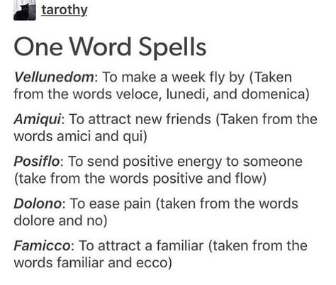 one word spells Word Spells, Witchcraft Spells For Beginners, Spells For Beginners, Grimoire Book, Wiccan Witch, Eclectic Witch, Magick Spells, Wiccan Spell Book, Witchcraft Spell Books