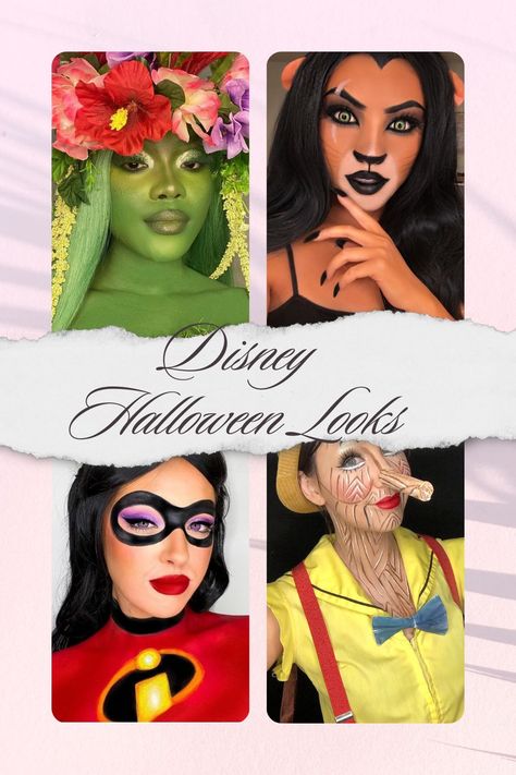 Once Upon a Halloween: Disney-Inspired Makeup for a Magical Night Disney Halloween Makeup Looks, Disney Makeup Halloween, Villain Makeup Looks, Disney Halloween Makeup Ideas, Villian Makeup Looks, Disney Character Makeup Looks, Halloween Makeup Disney, Disney Princess Halloween Makeup, Disney Makeup Ideas