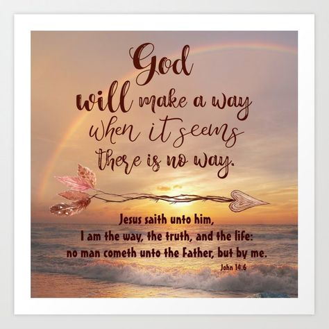 John Kjv, God Will Make A Way, Sleep Prayer, Bible Quotes About Faith, Bible Verse Art Print, Inspirational Encouragement, Bible Verse Posters, Bible Verse Canvas, Christian Woman