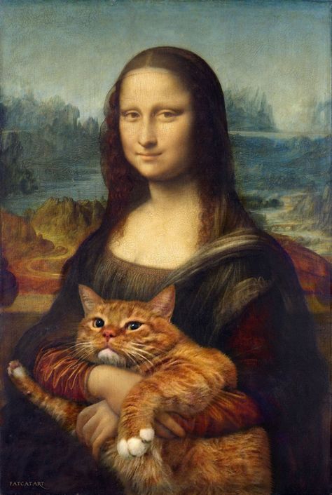 Famous Art Paintings, Grafika Vintage, Istoria Artei, Most Famous Paintings, Arte Van Gogh, Ginger Cat, Art Parody, Poster Abstract, Fat Cat