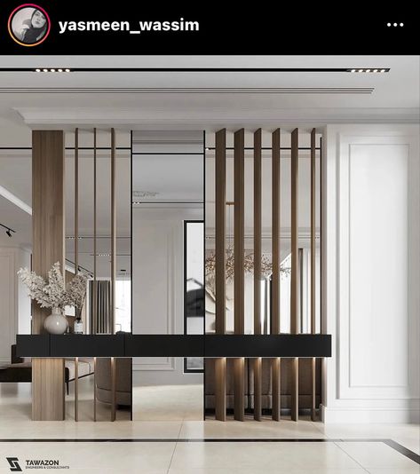 Partion Design Interiors, Modern Partition, Modern Partition Walls, Wall Partition Design, Neoclassical Interior, Divider Design, Living Room Partition, Living Room Partition Design, Room Partition Designs