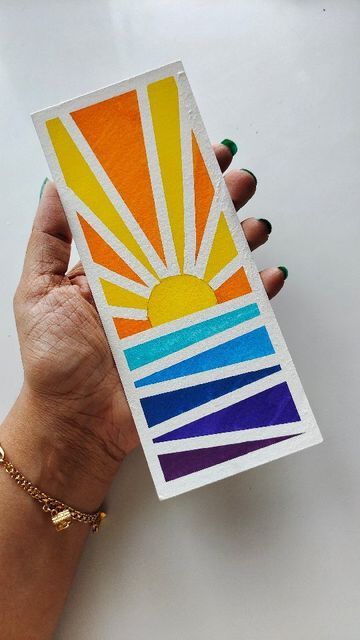 Washi Tape Painting Ideas, Easy Painting With Brush Pens, Cute And Easy Bookmark Ideas, Watercolor Washi Tape Art, Painted Paper Art Projects, Watercolor Tape Art, Watercolor Painting Ideas Easy Simple, What To Paint On Paper, Cute Art Watercolor