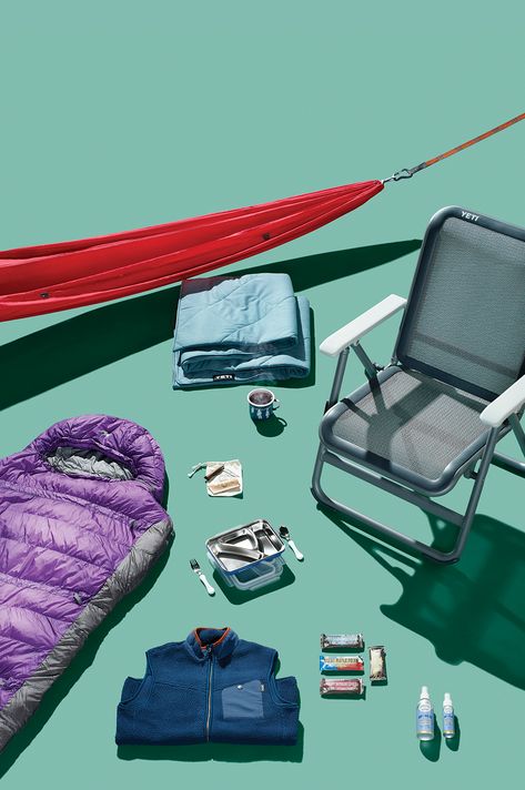 Camping Flatlay, Camping Product Photography, Camping Layout, Camping Magazine, Laydown Photography, Summer Camp Art, Camping Lifestyle, Waterproof Blanket, Camping Park