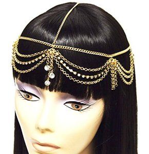 Egyptian Headpiece, Head Chain Jewelry, Egyptian Fashion, Chain Headband, Chain Headpiece, Boho Headpiece, Hip Scarves, Hair Chains, Egyptian Style