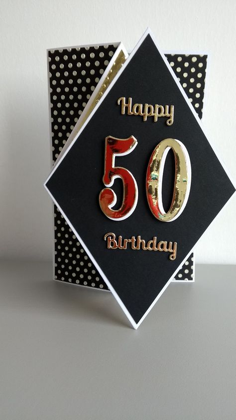 Masculine 50th Birthday Cards, Male 50th Birthday Cards, 50th Birthday Card, 95 Birthday, Craft Things, 50th Birthday Cards, Birthday Sentiments, Happy 50th Birthday, Age 50