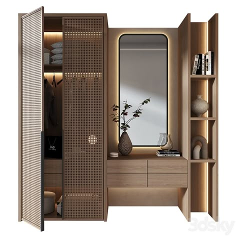 Furniture Composition | 2516 - Wardrobe & Display cabinets - 3D model Wardrobe Shelf Design Bedroom, Hotel Wardrobe Design, Classic Walk In Closet, Contemporary Wardrobe Design, Hotel Cabinet, Wardrobe Vanity, Dressing Unit, Wardrobe Display, Diy Coffee Station