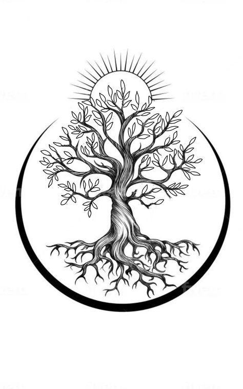 Drawing Tree Of Life, Mutterschaft Tattoos, Snow Tattoo, Irish Tattoos, Fantasy Tattoos, Tree Tattoo Designs, Tree Of Life Tattoo, Silhouette Clip Art, Laser Art